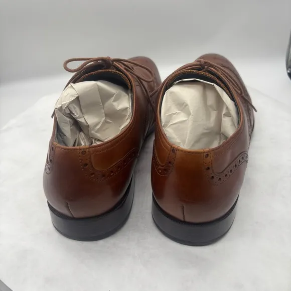 Cole Haan Brown Leather Oxford Shoes with Brogue Detailing Size 12