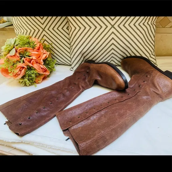 Cole Haan Brown Leather Riding Boots