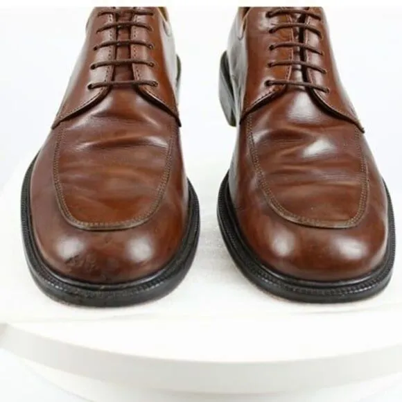 Cole Haan City Derby Leather Apron Toe Lace Up Moc Brown Men’s Size 10.5