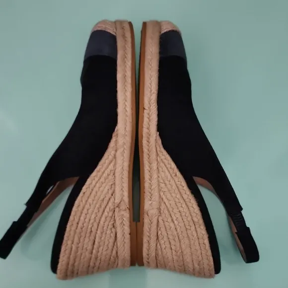 Cole Haan Cloudfeel Espadrille Wedge Slingback 80 mm - Navy Blue