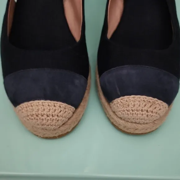 Cole Haan Cloudfeel Espadrille Wedge Slingback 80 mm - Navy Blue