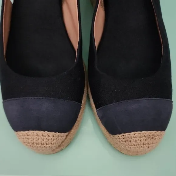 Cole Haan Cloudfeel Espadrille Wedge Slingback 80 mm - Navy Blue