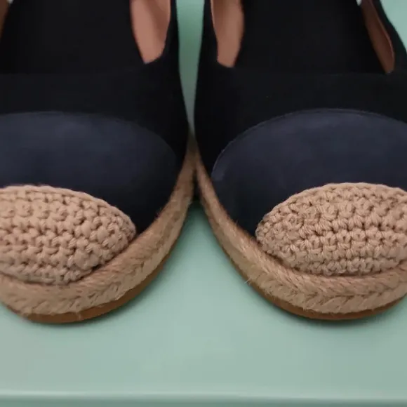 Cole Haan Cloudfeel Espadrille Wedge Slingback 80 mm - Navy Blue