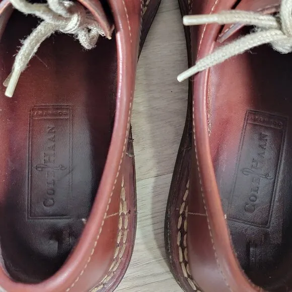 Cole Haan Country Derby Shoes Mens Size 10 M Cognac Brown Split Toe Leather
