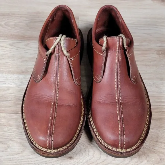 Cole Haan Country Derby Shoes Mens Size 10 M Cognac Brown Split Toe Leather