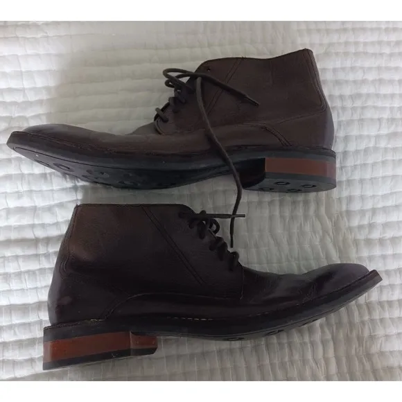 Cole Haan Derby Boot , Brown Leather, Size 11 In Excellent Pre-owned Condition