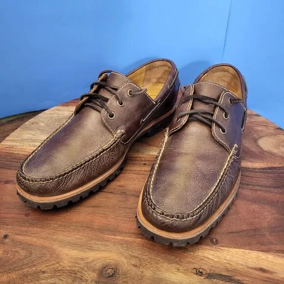 Cole Haan Docksider Deck Shoe Boat Moc Toe Lug Sole Brown Men's 9.5 M