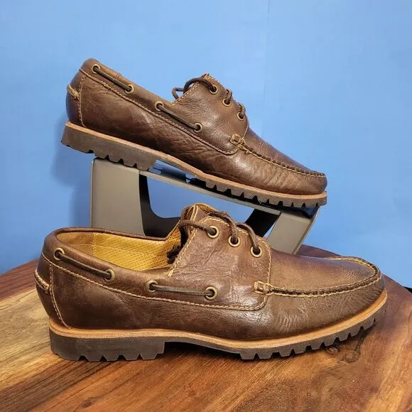 Cole Haan Docksider Deck Shoe Boat Moc Toe Lug Sole Brown Men's 9.5 M
