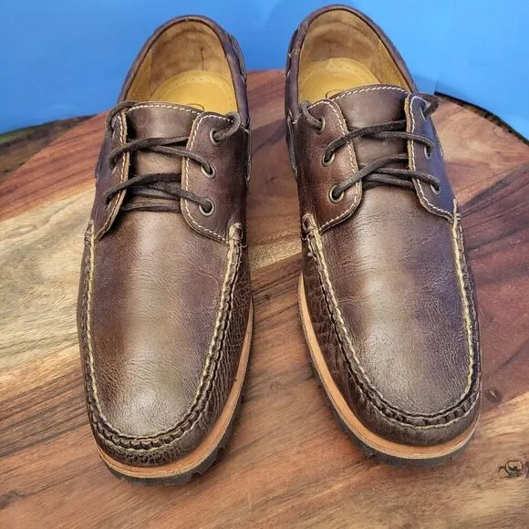 Cole Haan Docksider Deck Shoe Boat Moc Toe Lug Sole Brown Men's 9.5 M