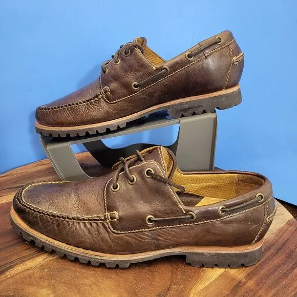 Cole Haan Docksider Deck Shoe Boat Moc Toe Lug Sole Brown Men's 9.5 M