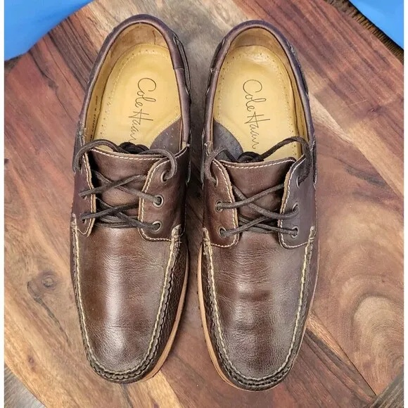 Cole Haan Docksider Deck Shoe Boat Moc Toe Lug Sole Brown Men's 9.5 M