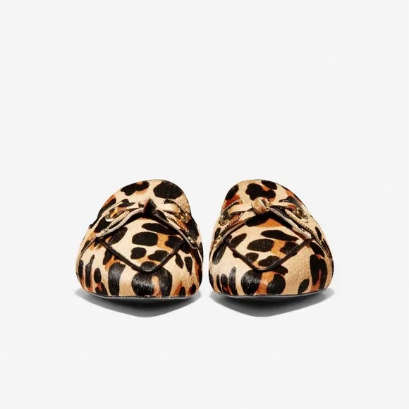 Cole Haan Emily Leopard Leather Mules Flats Sandal