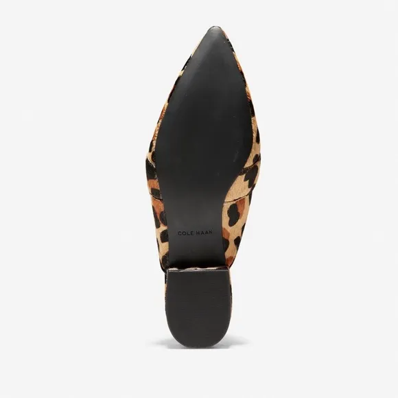 Cole Haan Emily Leopard Leather Mules Flats Sandal