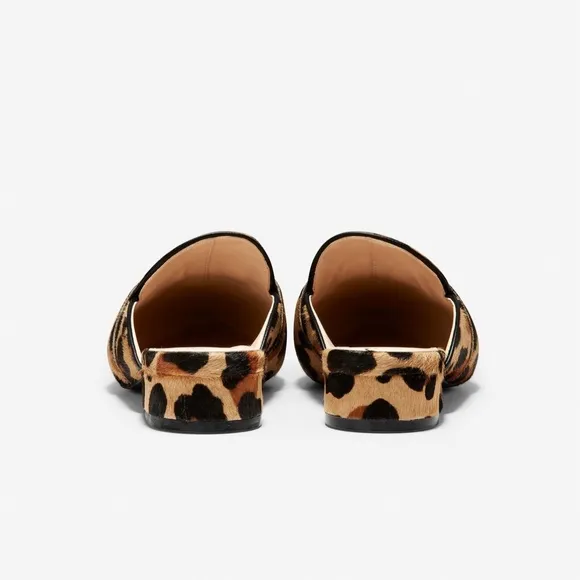 Cole Haan Emily Leopard Leather Mules Flats Sandal