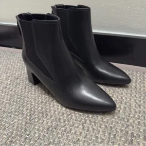 COLE HAAN Etta Point-Toe Leather Booties Black Size 8.5 Women’s