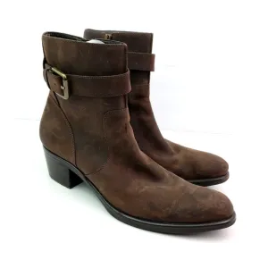 Cole Haan G Series Womens Size 10 B Brown Leather Side Zip 2&quot; Heeled Boots D2634
