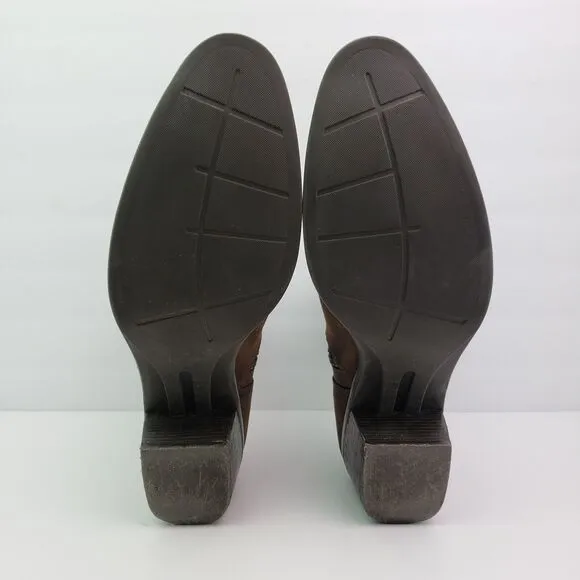 Cole Haan G Series Womens Size 10 B Brown Leather Side Zip 2&quot; Heeled Boots D2634