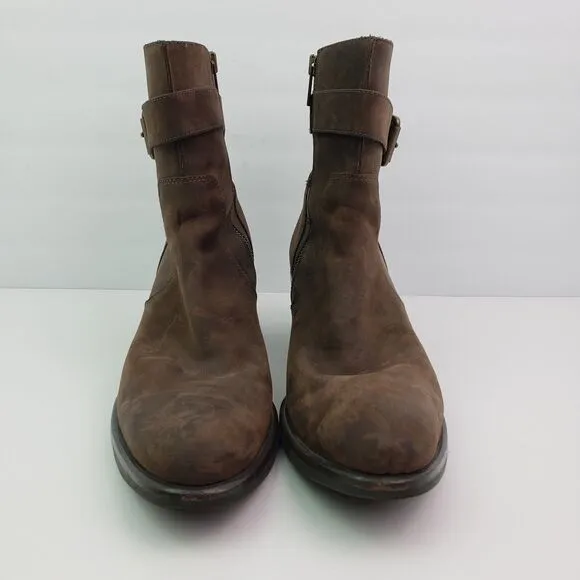 Cole Haan G Series Womens Size 10 B Brown Leather Side Zip 2&quot; Heeled Boots D2634