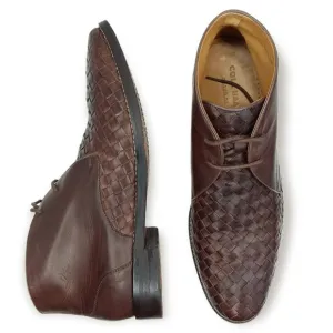 Cole Haan Grand OS Woven Leather Cambridge Chukka Boots Size 10M Brown Lace Up