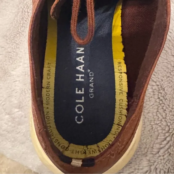 Cole Haan Grand Wingtip Oxford Men's Brown Leather Dress Shoes Size 9.5