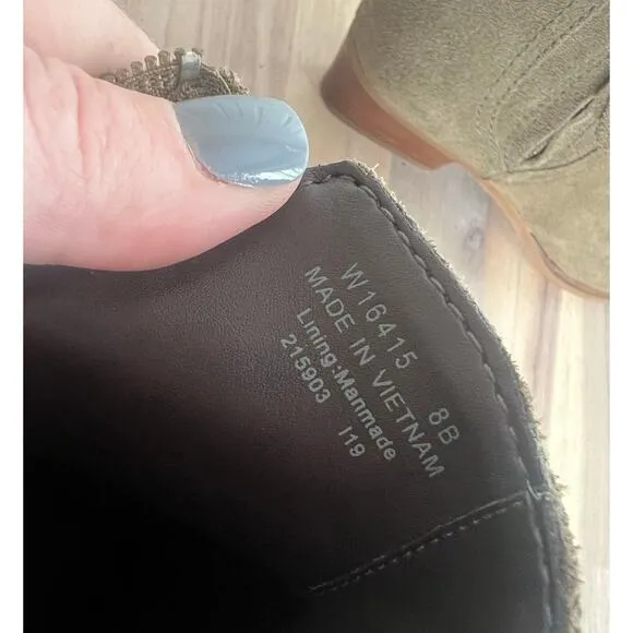 Cole Haan Hadlyn NWOT Women's Green Suede Ankle Boots Booties Side ZIp Size 8 B