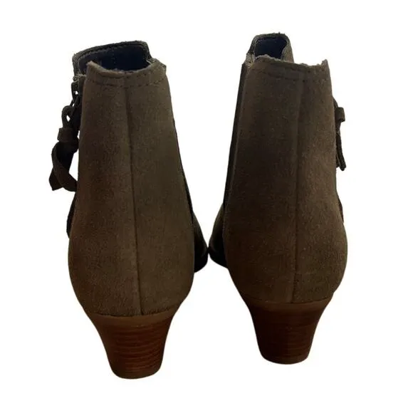 Cole Haan Hadlyn NWOT Women's Green Suede Ankle Boots Booties Side ZIp Size 8 B