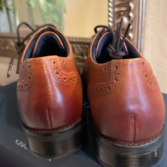Cole Haan Men’s Grand  Men's Wingtip Oxford Brown Leather Shoes  NEW