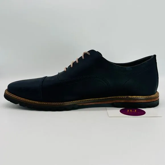 Cole Haan Men's Richardson Cap Toe Marine Blue Leather Derby C28874 Size 10.5