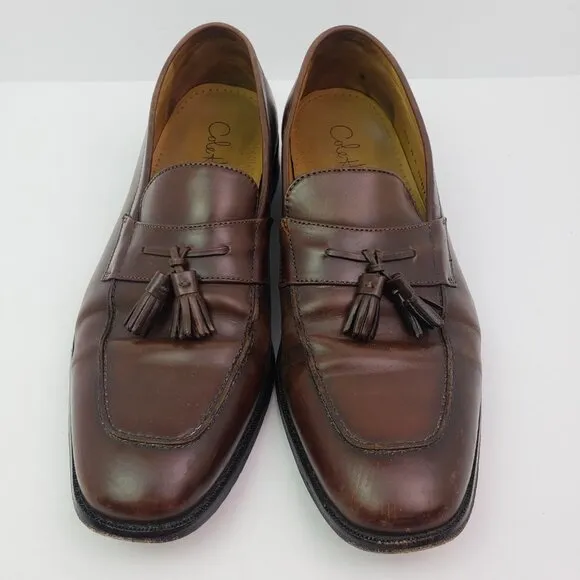 Cole Haan Mens Size 9.5 Brown NikeAir Tassel Slip On Formal Dress Loafer Shoes