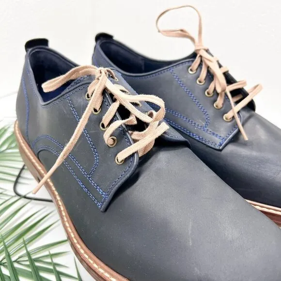 Cole Haan Men's Tyler Grand Plain-Toe Derby Dress Shoes In Marine Blue Size 9.5M