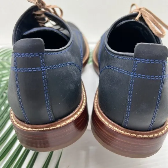 Cole Haan Men's Tyler Grand Plain-Toe Derby Dress Shoes In Marine Blue Size 9.5M