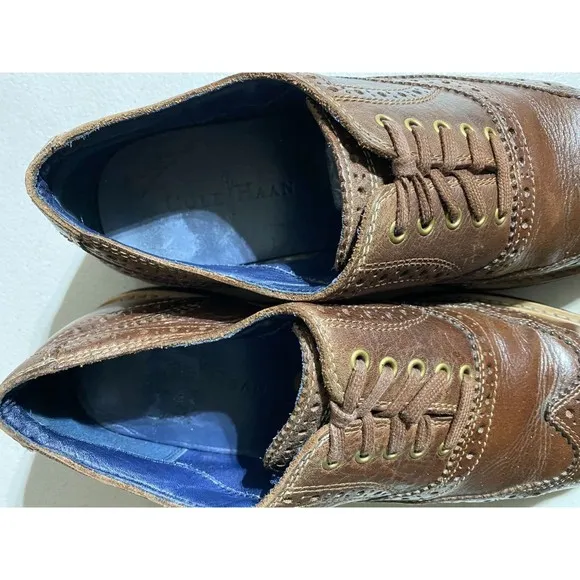 Cole Haan Morris Medallion Men's Wingtip Dress Shoes Size 8.5 Brown C11824