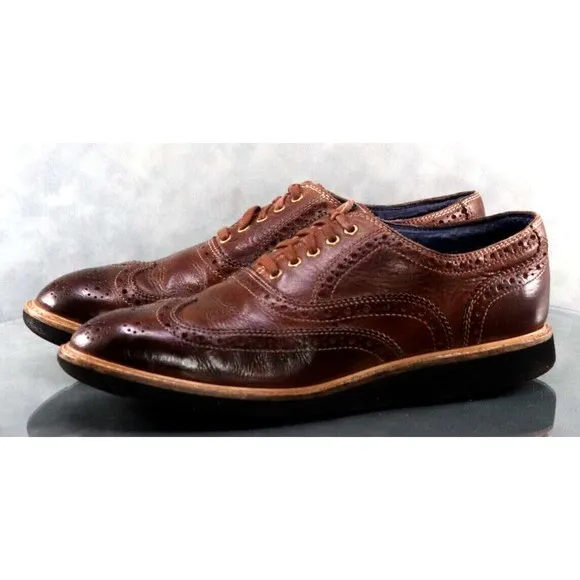 Cole Haan Morris Medallion Men's Wingtip Dress Shoes Size 8.5 Brown C11824