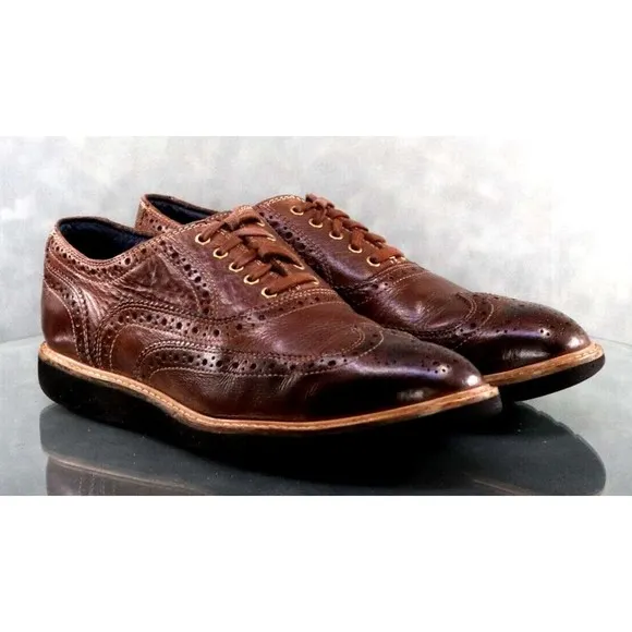 Cole Haan Morris Medallion Men's Wingtip Dress Shoes Size 8.5 Brown C11824