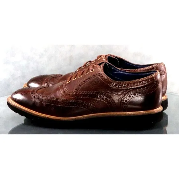 Cole Haan Morris Medallion Men's Wingtip Dress Shoes Size 8.5 Brown C11824