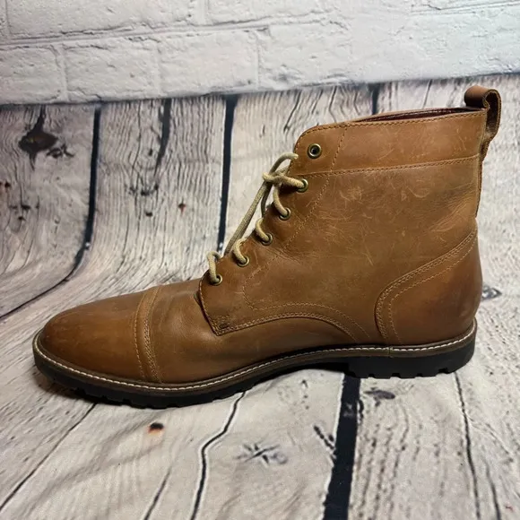 COLE HAAN Nathan Men's Chestnut Cap Toe Leather Chukka Boots Size 13