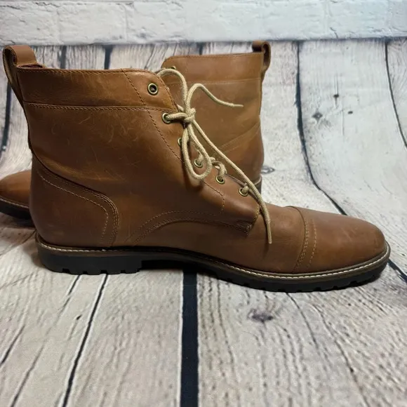 COLE HAAN Nathan Men's Chestnut Cap Toe Leather Chukka Boots Size 13