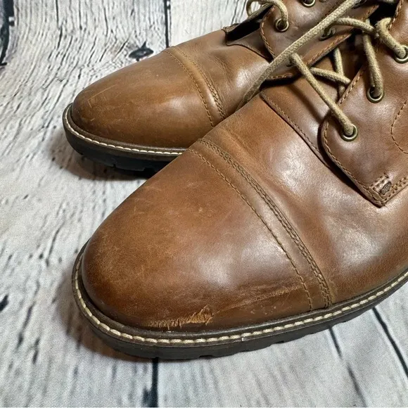 COLE HAAN Nathan Men's Chestnut Cap Toe Leather Chukka Boots Size 13