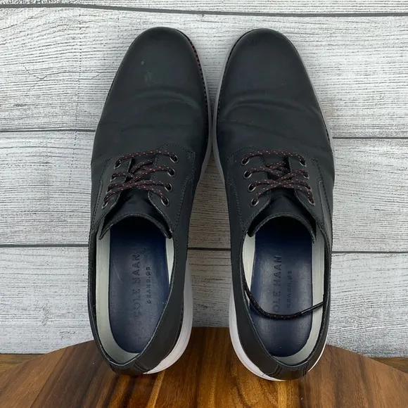 Cole Haan Original Grand Plain Toe Black Matte Derby Oxford C27997 Mens Size 9