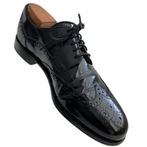 Cole Haan Oxford Black Leather Wingtip Brogue Round Toe Lace Up Shoes Size 8M