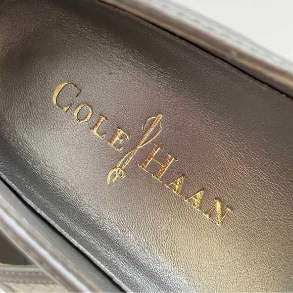 Cole Haan Silver and White Mary Jane Flats