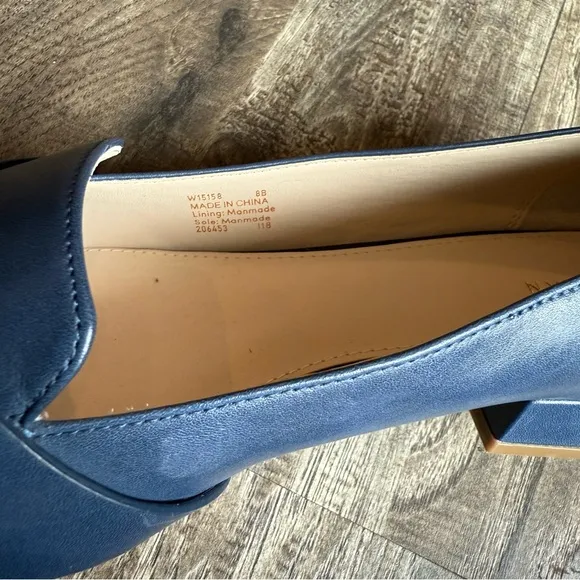 COLE HAAN Size 8 Camila&quot; Skimmer Flats Marine Blue Leather