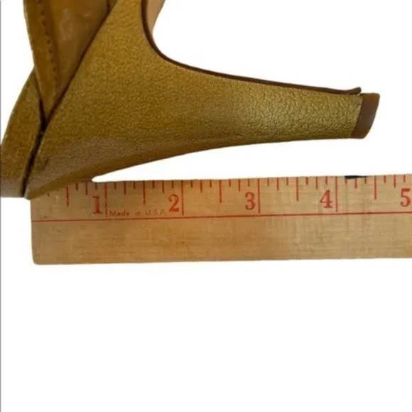 Cole Haan Tiana Bronze/Gold Patent Leather Open Toe Strappy Slingbacks Sz 9.5