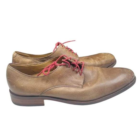 Cole Haan Williams Derby Brown Distressed Leather Oxford Shoes Size 13