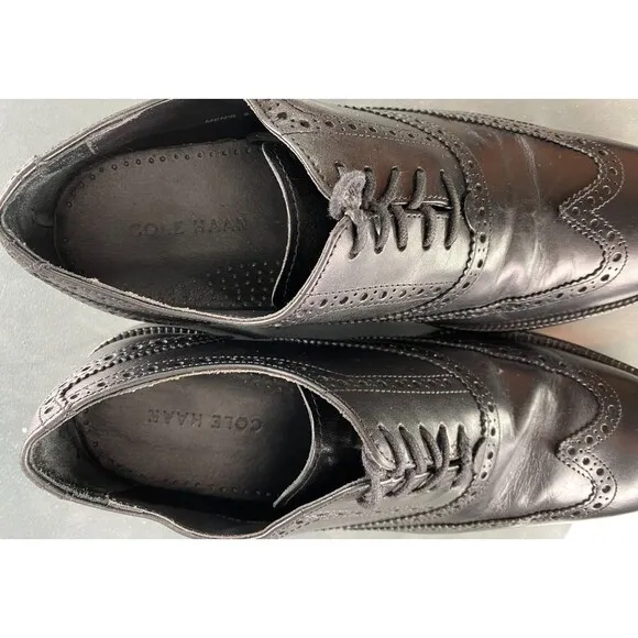Cole Haan Williams Men's Wingtip Brogue Dress Shoes Size 8 Leather Black C12209