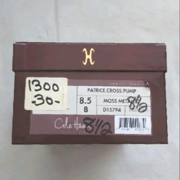 COLE HAAN Women's Patrice Cross Pump Moss Metallic Size 8.5B