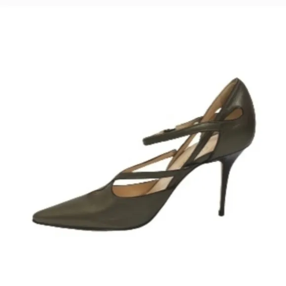 COLE HAAN Women's Patrice Cross Pump Moss Metallic Size 8.5B