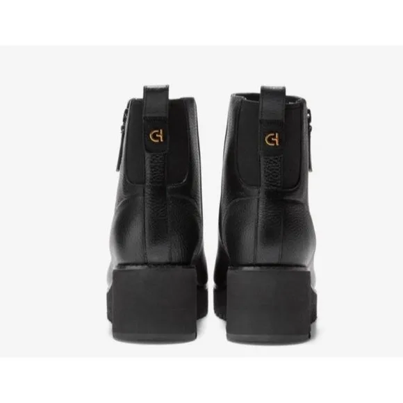 Cole Haan Women's ZEROGRAND City Wedge Ankle Boots Black Side Zip Size 9