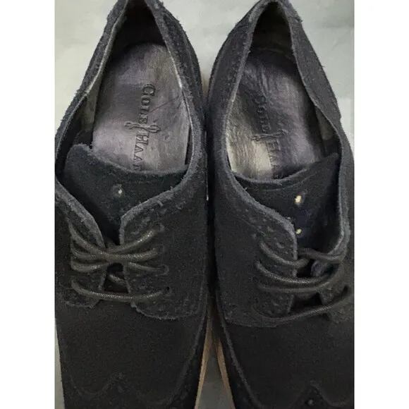 Cole Haan Zero Grand Men's Wingtip Dress Shoes Size 7.5 Suede Black Tan