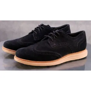 Cole Haan Zero Grand Men's Wingtip Dress Shoes Size 7.5 Suede Black Tan